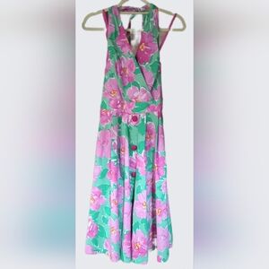 Floral Green and Pink Dress